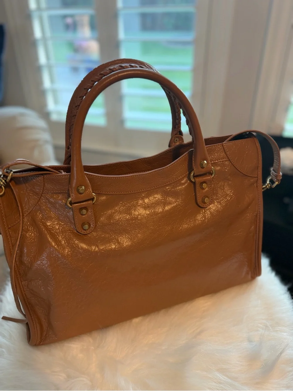 Balenciaga LE CITY BAG MEDIUM IN CAMEL